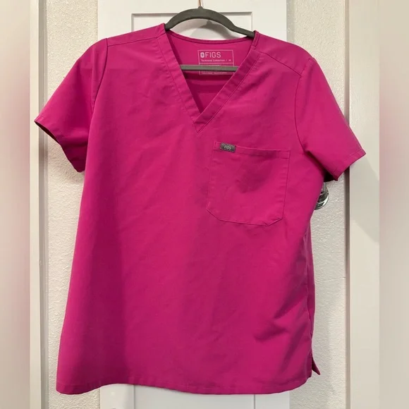 SOLD ✨ FIGS Electric Orchid Scrub Set — Catarina Top + Zamora Joggers (Medium) - Picture 6 of 10